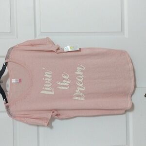 #25.NWT NOBO No Boundaries Women's Sleepwear Pink Short Sleeve Top.Size: 2XL(20)